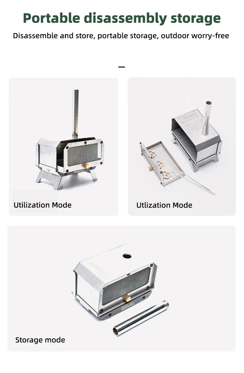 Goout Springhill Mini Woodstove Outdoor Camping Tour Incense Burner Folding Portable Stove Home Desktop Mosquito Incense Burner