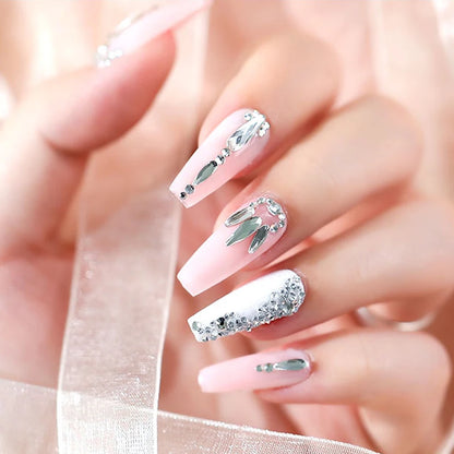 12 Grids Clear Mixed Sizes Nail Art Rhinestones Crystal 3D Glitter Non Hotfix Diamond Decoration Nail Parts Accessories