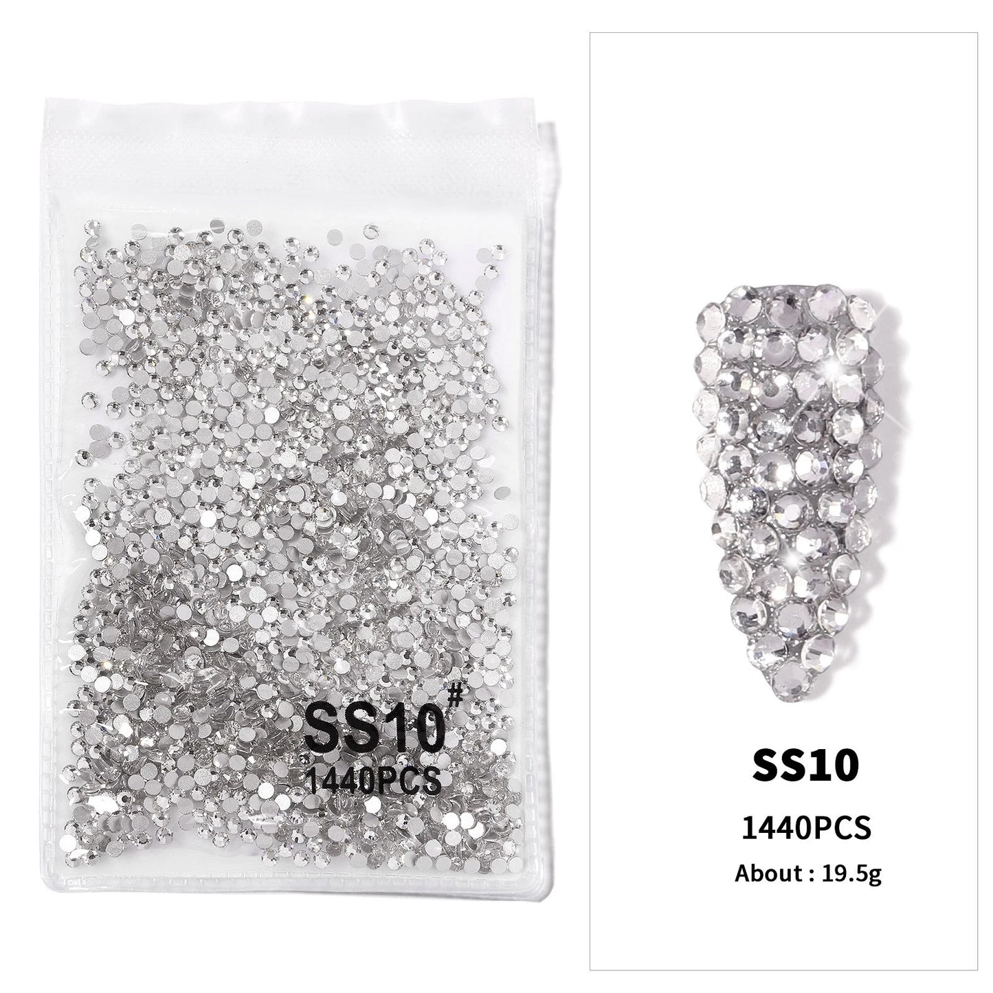 12Gird 3D Glass AB Crystal Nail Art Rhinestones Kit Flatback Round Bead Charm Gem Stones Jewelry Diamond with Tools for Nail Art