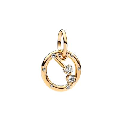 Plaqué or étincelant 12 signes du zodiaque breloque perles pendentif ajusté Original Bracelet en argent perles de collier pour bricolage bijoux femmes cadeau
