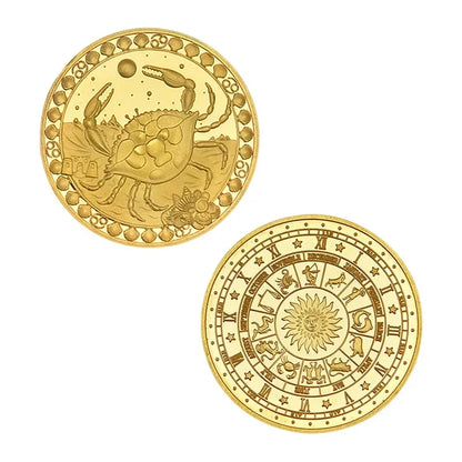 Pièce de monnaie souvenir du zodiaque de 4 cm, collection physique à collectionner, métal porte-bonheur, décorations d'intérieur antiques