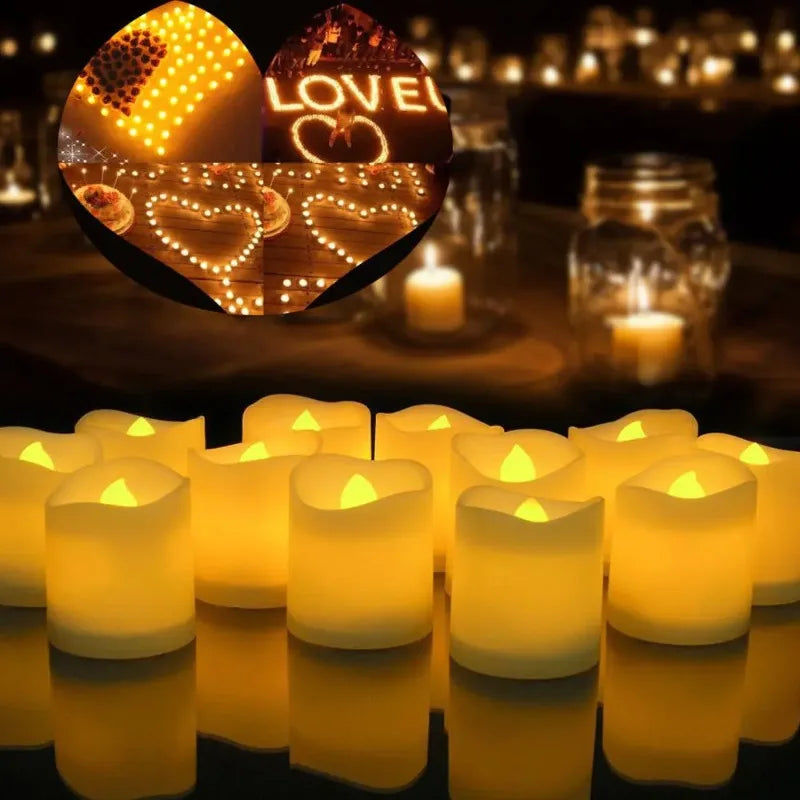 Flickering LED Ivory Electronic Candle, Flameless Tealight Candle,Battery Operated LED Tealight Candle, Ideal for Weddings, Ta