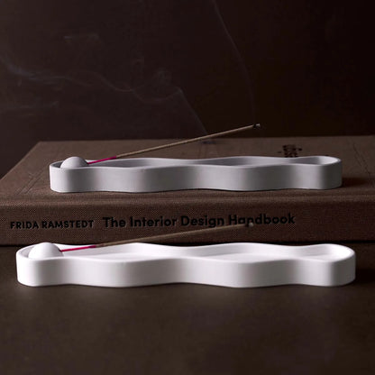 Wave Long Incense Insert Tray Silicone Mold DIY Incense Sticks Base Casting Molds Plaster Epoxy Resin Craft Making Home Decor
