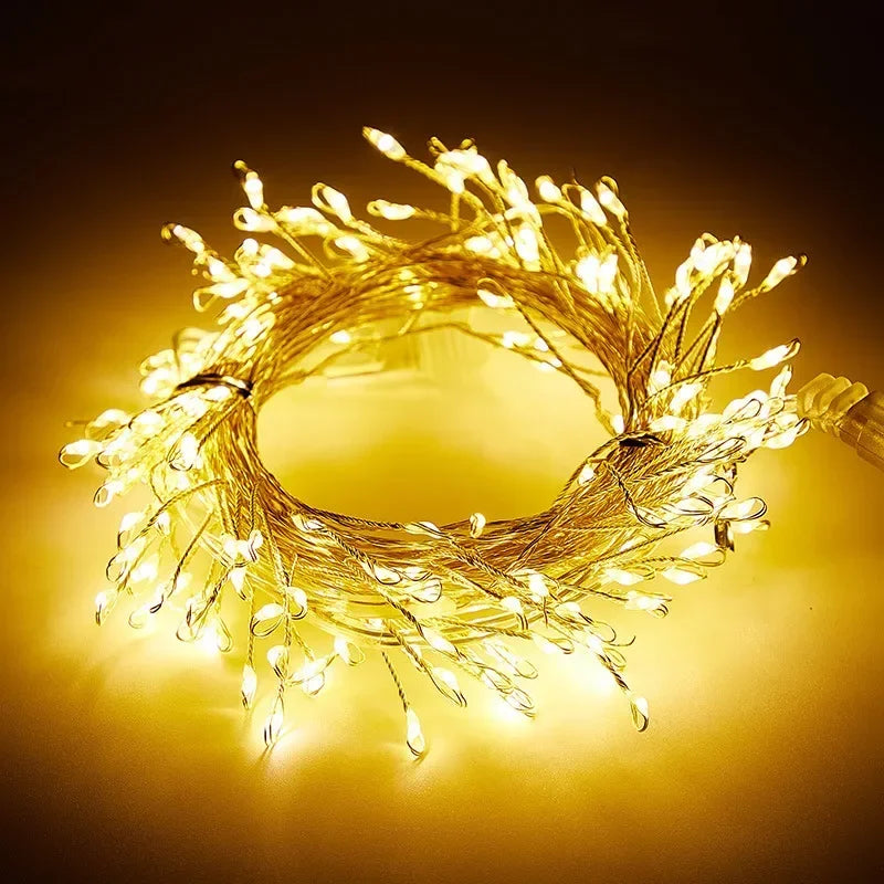 3/6M USB Power LED Firecracker String Lights Remote Control Garland Fairy Lights for Wedding Party Garden Christmas Decoration