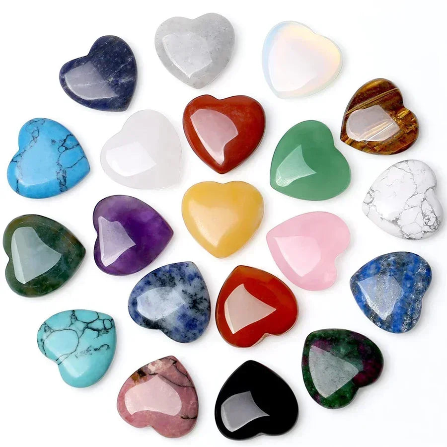 10/20/30PCS Heart Shape LOVE 20MM Natural Crystal Amethyst Agate Mineral Healing Stone Gravel Specimen Home Decoration 2025