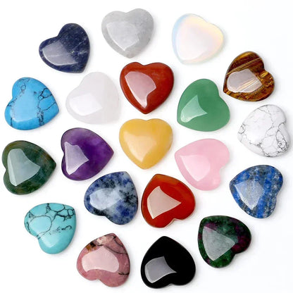 10/20/30PCS Heart Shape LOVE 20MM Natural Crystal Amethyst Agate Mineral Healing Stone Gravel Specimen Home Decoration 2025