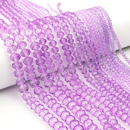 1Strand/Lot 3 4 6 8 10mm Rondelle Flat Faceted Crystal Beads Glass Spacer Beads For DIY Crafts Ornament Making Handmade Accesso