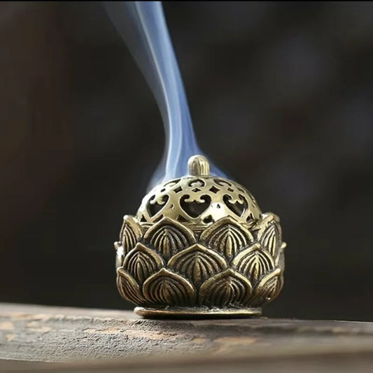 1pc Hollow Lotus Incense, Burner Hollow Incense Serving Tea Table Ornament, Mini Incense Burner