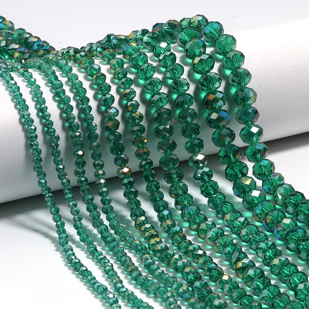 1Strand/Lot 3 4 6 8 10mm Rondelle Flat Faceted Crystal Beads Glass Spacer Beads For DIY Crafts Ornament Making Handmade Accesso