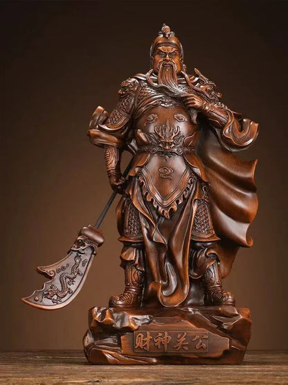 Fengshui Fortune Guan Gong Sculpture Resin Accessories Home Cabinet Figurines Decoration Office Store Guan Yu Statue Ornaments