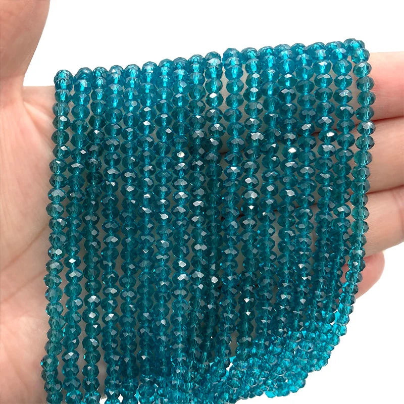 Multicolor 2 3 4 6 8mm Austria Faceted Crystal Beads Loose Spacer Round Glass Beads Bracelet DIY for Jewelry Making