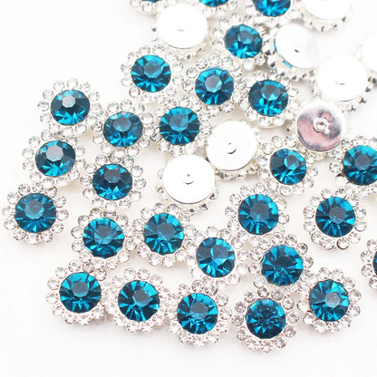 8mm-12mm Sunflower Sewing Claw Rhinestones Crystals Glass Beads Buttons Stones Sew On Rhinestone for Clothes Sewing Accessories