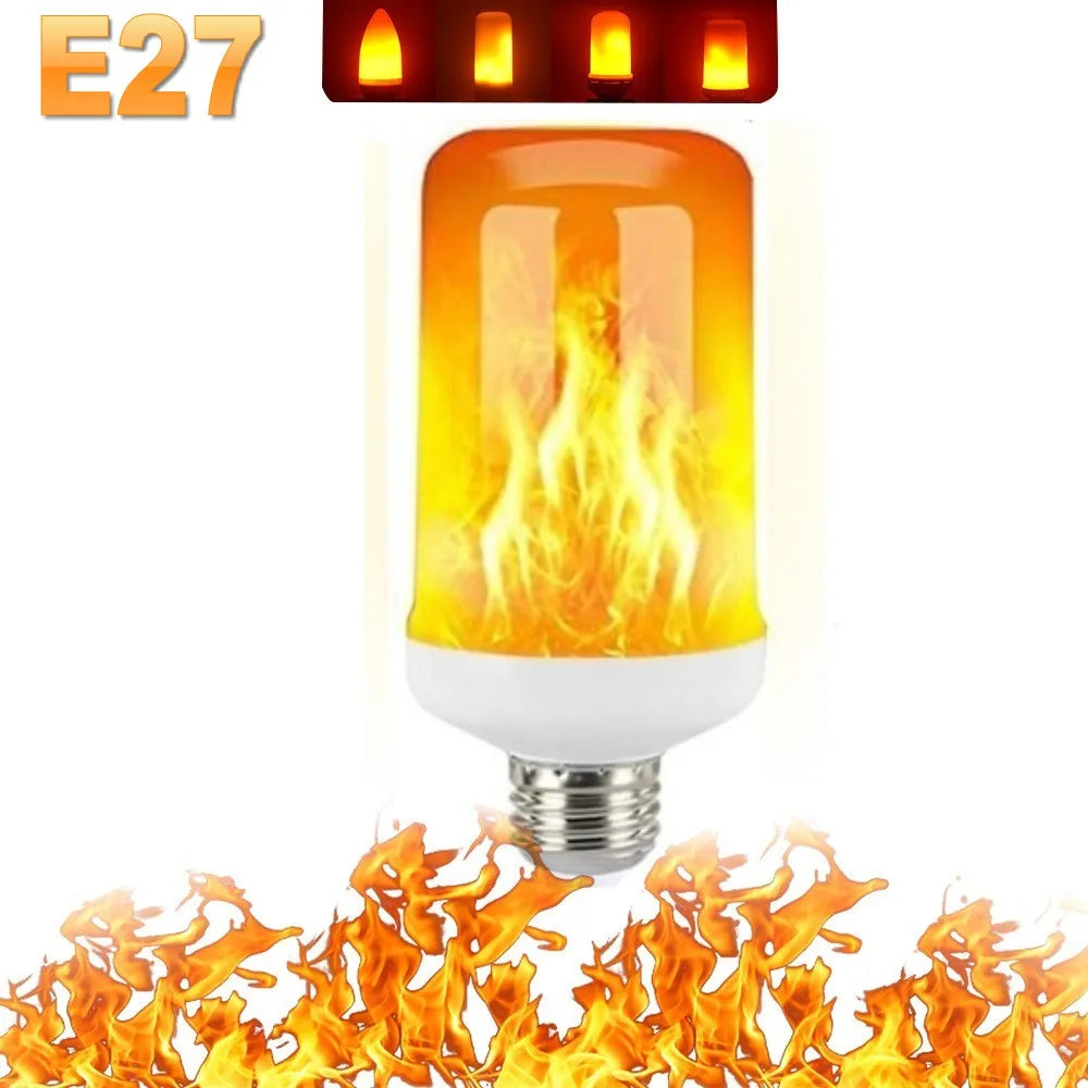 B22 E27 LED Flame Effect Light Bulb 4 Modes Flickering Fire Simulation for Party KTV Festival Garden Home Decor Outdoor Lighting