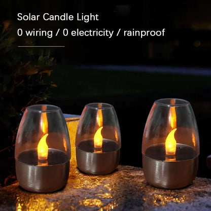 LED Solar Candles Light Flameless Rechargeable Night Light For Wedding Party Garden Decor Outdoor Waterproof Solar Candles Lamp