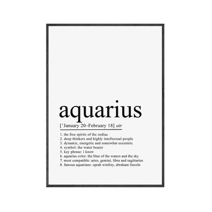 Aries Zodiac Print Zodiac Definition Horoscope Quotes Posters Prints Canvas Painting Wall Art Pictures Living Room Home Decor