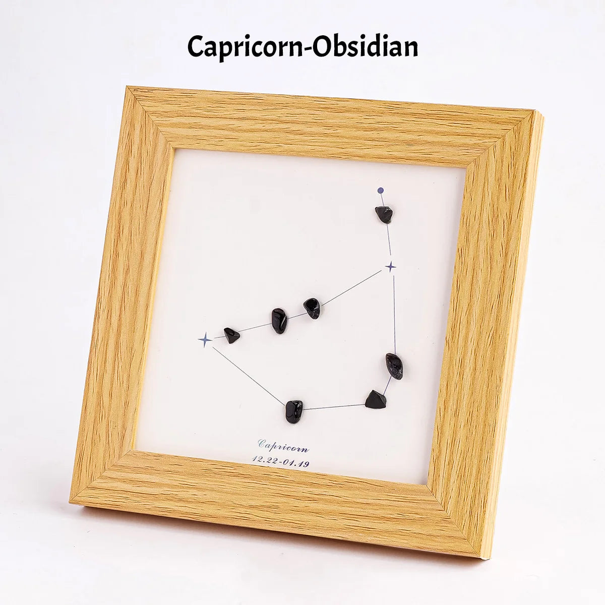 1 cadre photo en gravier de cristal naturel du zodiaque, décor de maison, fresque, ornements de bureau, accessoires de bricolage