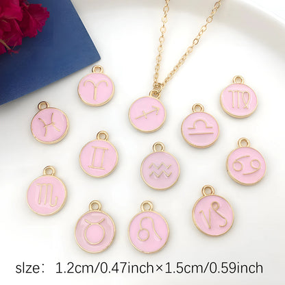 Accessoires de la série des 12 symboles du zodiaque, breloques pendentifs émaillés double face pour bracelets, colliers et boucles d'oreilles.