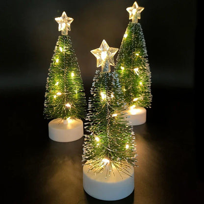 Luminous Mini Christmas Trees LED Lights Home Decoration Electronic Candles Childrens Gifts New Year Christmas Party Ornament