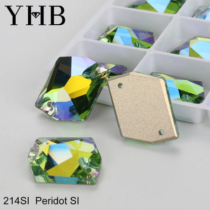 YHB Top Quality Cosmic Glass Crystal AB Moonlight Sewing Stones Flatback Sew on Rhinestones For Garment Clothes Bags