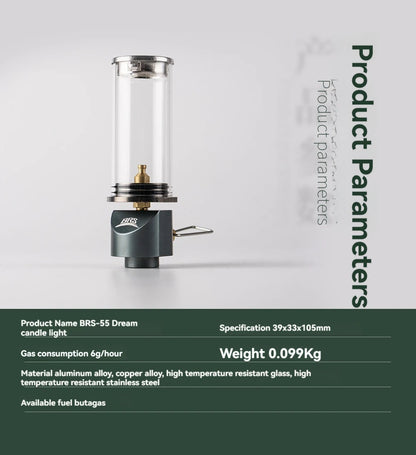 BRS-55 Dreamlike Candlelight Lamp Windproof Candle Light Gas Burner Stove Outdoor Camping Lights Tent Lighting Equipment