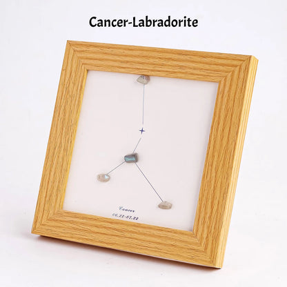 1 cadre photo en gravier de cristal naturel du zodiaque, décor de maison, fresque, ornements de bureau, accessoires de bricolage