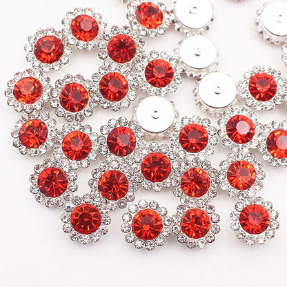 8mm-12mm Sunflower Sewing Claw Rhinestones Crystals Glass Beads Buttons Stones Sew On Rhinestone for Clothes Sewing Accessories