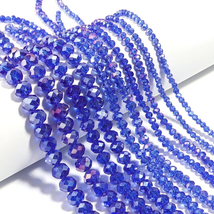 1Strand/Lot 3 4 6 8 10mm Rondelle Flat Faceted Crystal Beads Glass Spacer Beads For DIY Crafts Ornament Making Handmade Accesso