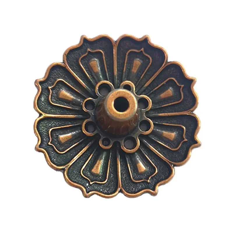 Incense Holder for Sticks Alloy Incense Burner Creative 3 levels Lotus Incense Stick Holder and Detachable Ash Catcher