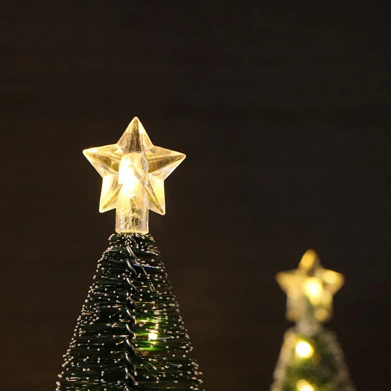 Luminous Mini Christmas Trees LED Lights Home Decoration Electronic Candles Childrens Gifts New Year Christmas Party Ornament
