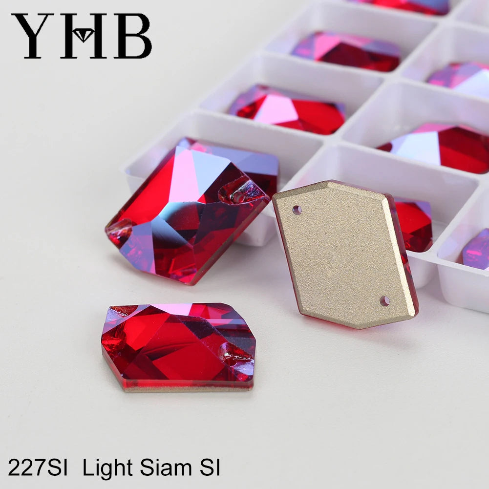 YHB Top Quality Cosmic Glass Crystal AB Moonlight Sewing Stones Flatback Sew on Rhinestones For Garment Clothes Bags