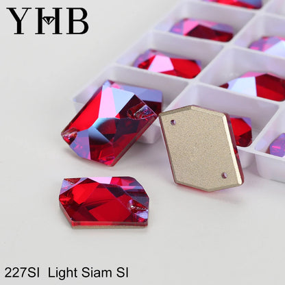 YHB Top Quality Cosmic Glass Crystal AB Moonlight Sewing Stones Flatback Sew on Rhinestones For Garment Clothes Bags