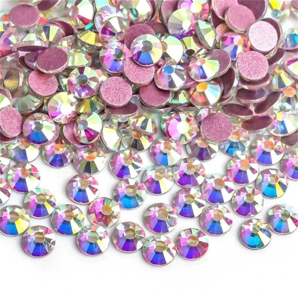 Super Glitter Crystal AB Non Hotfix Rhinestones SS3-SS50 FlatBack Strass Sewing&Fabric Garment Nail Art Rhinestones Decorations