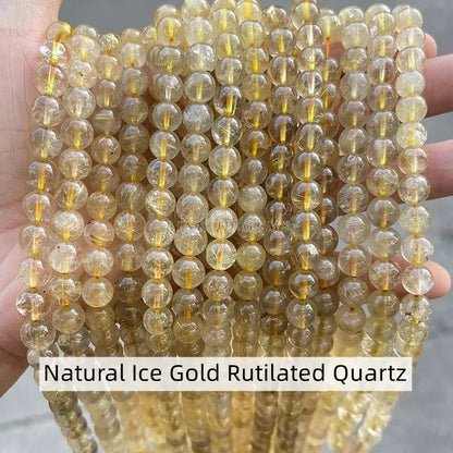 3A Natural Rock Quartz Beads Round Loose Spacer Flaws White Crystal For Jewelry Making Bracelet Necklace Diy Accessory Findings