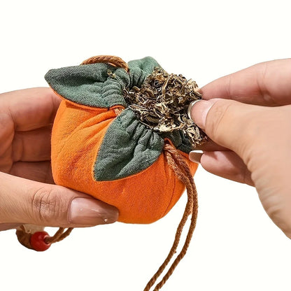 Incense Bag with Persimmon Pendant, Can Be Hung on Rearview Mirror or Car,Blessing Purse,Empty Bag Material Kit for Good Fortune