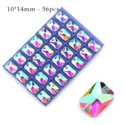 Crystal AB Ordinary Crystal Glass Sewing Rhinestones Sew On Flatback Rhinestone Wedding Dress Accessories DIY Garment Making