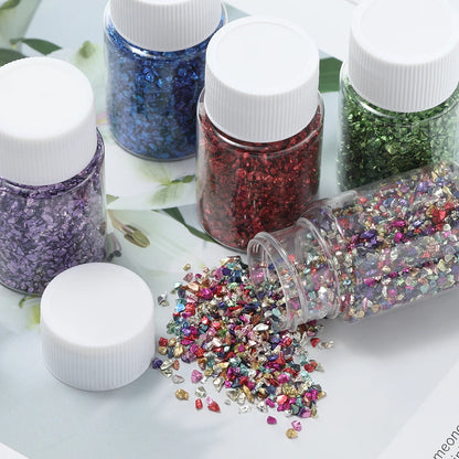 30g/Bottle Glass Crushed Stones Resin Fillings for DIY Epoxy Resin Mold Irregular Crystal Nail Art Decoration Jewelry Making