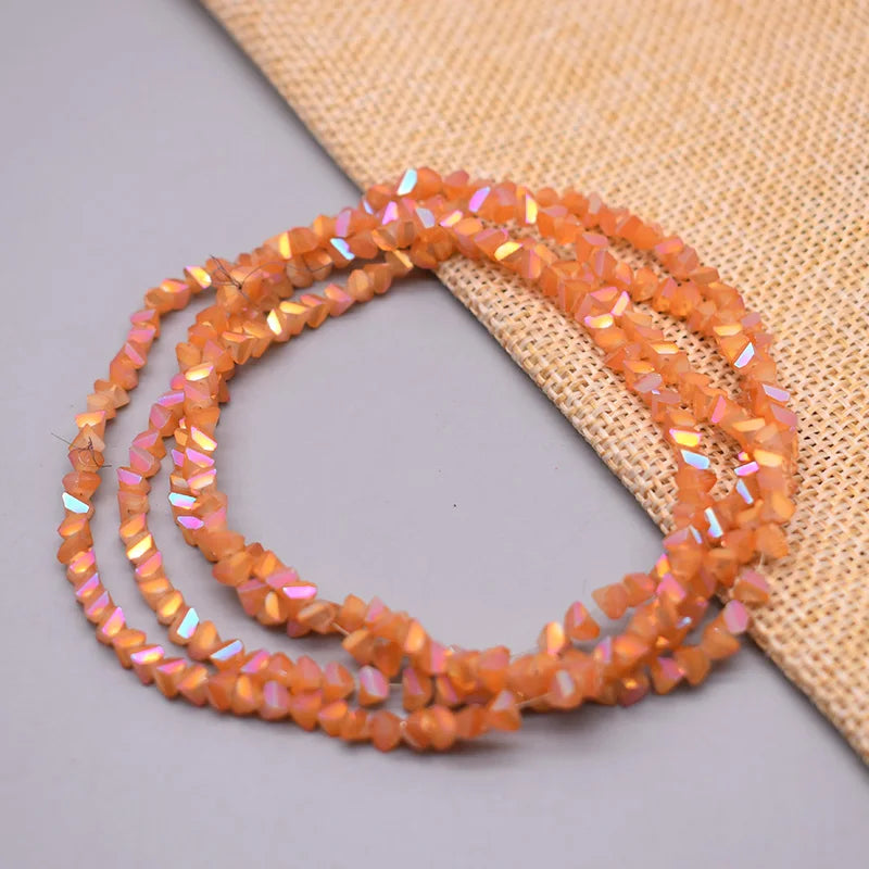 New Color Triangle Crystal Beads 4mm 130pcs Charm Crystal Glass Loose Beads For Jewelry Making DIY Earring Necklace