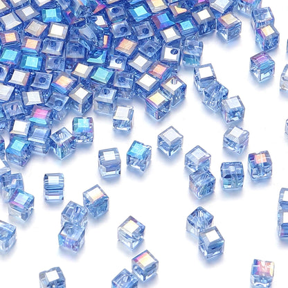 50pcs 4/6/8mm Square Faceted Glass Crystal Beads Loose Spacer Cube Beads for Jewelry Making DIY Bracelet Accessories Wholesale