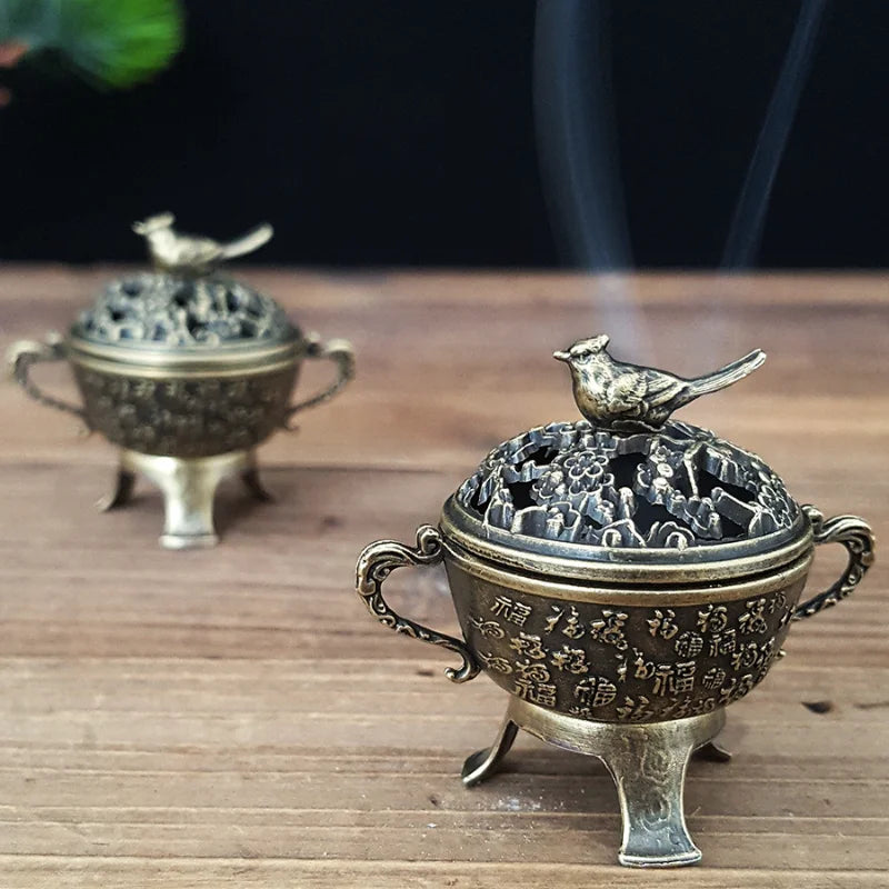 1pc Lucky Incense Burner Metal Lotus Incense Burner Bowl Incense Holder With Handle Yoga Meditation Home Decor