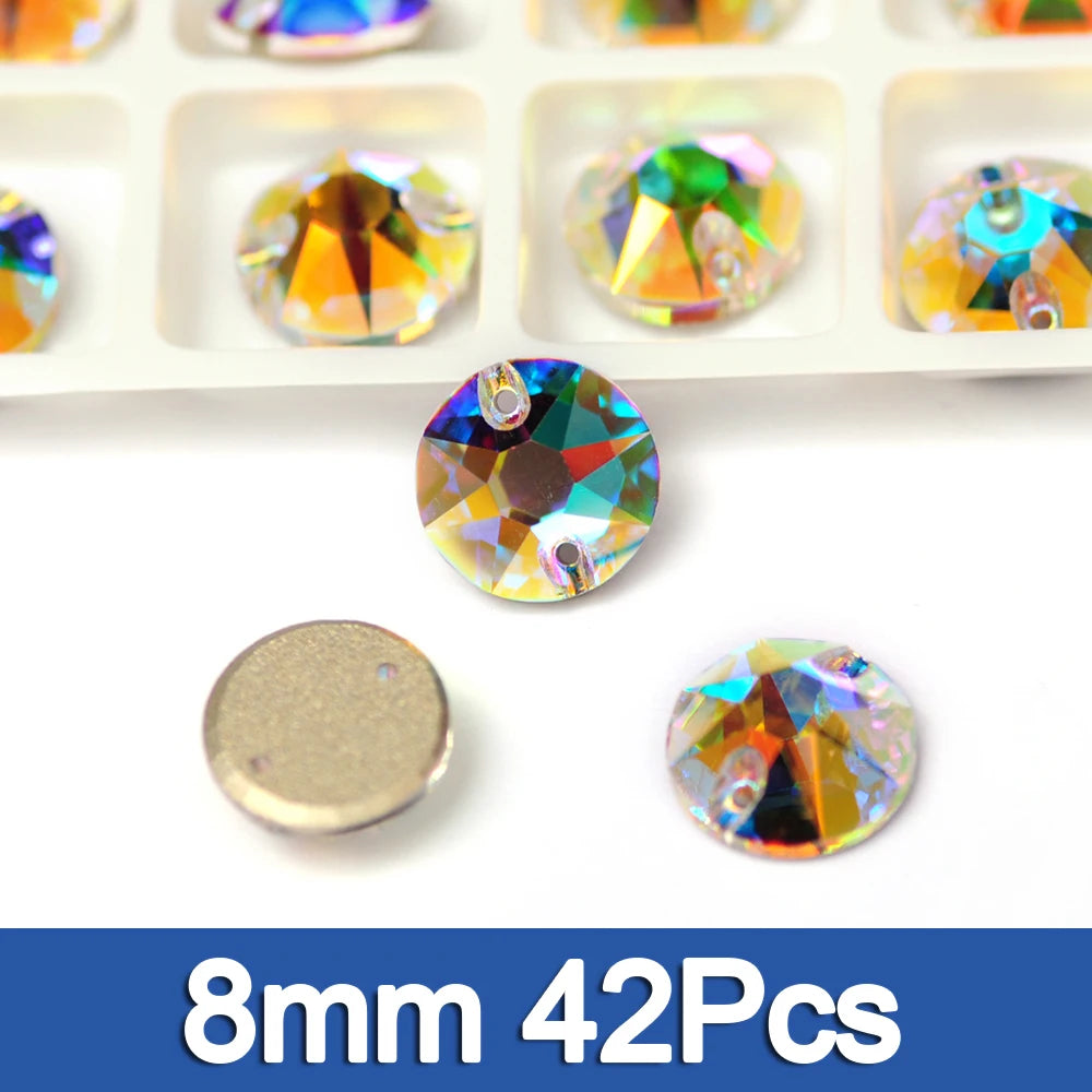 PUBRILEX Crystal AB Mix DIY Craft Supplies Needlework Sewing Gemstones Flatback Glass Strass Crystals Rhinestones For Clothing