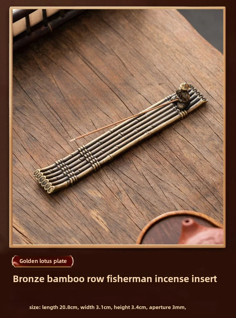 Creative Incense Holder Aromatherapy Ornament Incense Holder Boat Old Men Fishing Japanese Style Incense Stick Burner Home Decor