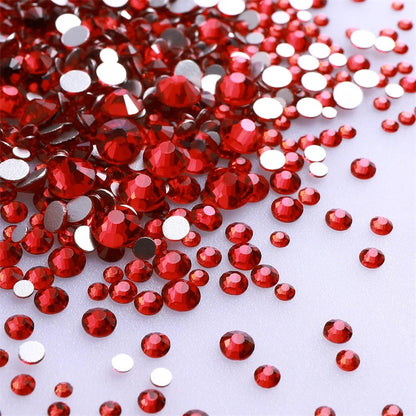 1440Pcs Mix Size Glass Flatback Rhinestone Glitter Crystal AB Round Diamond Non Hotfix Glue On Stone for DIY Nail Art Decoration