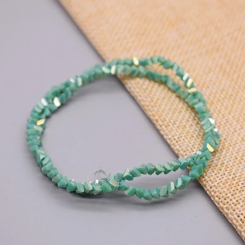 New Color Triangle Crystal Beads 4mm 130pcs Charm Crystal Glass Loose Beads For Jewelry Making DIY Earring Necklace