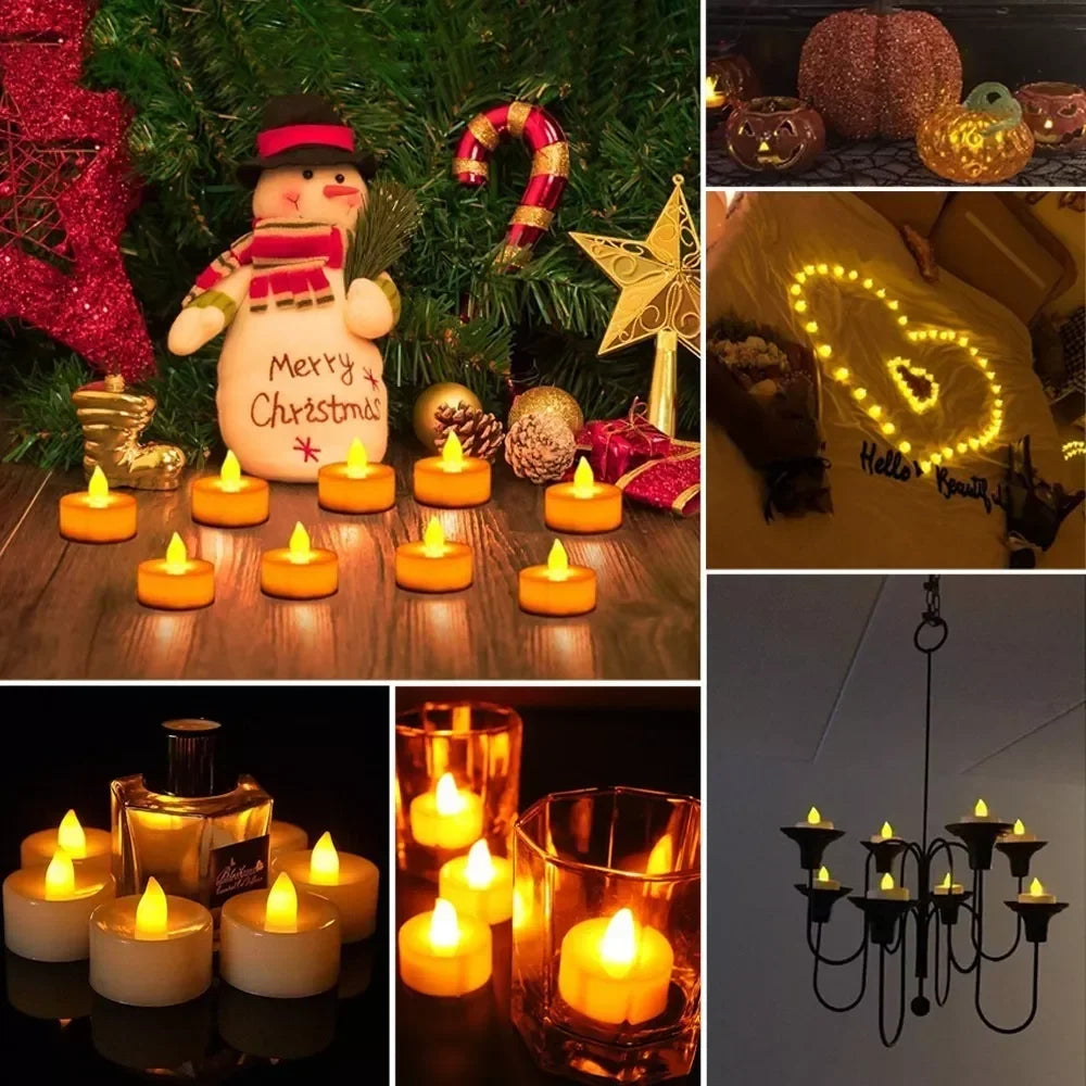 LED Candle Battery Powered Flameless Tea Candle Fake Candle Lamp Wedding Birthday Party Home Decoration Lamp Candlestick Candles