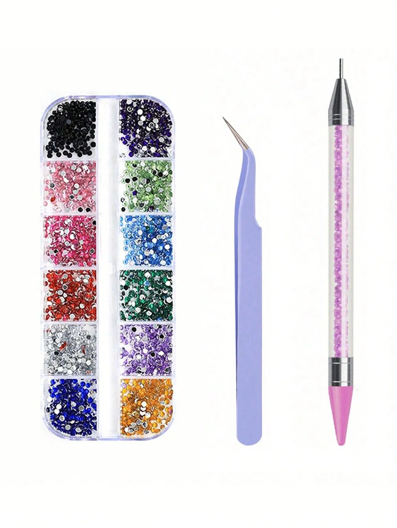 Nails Art Multi-Size Flat Back Acrylic Rhinestones 3D Crystal DIY Decorations Glitter Crystal Gem Manicure Accessories With