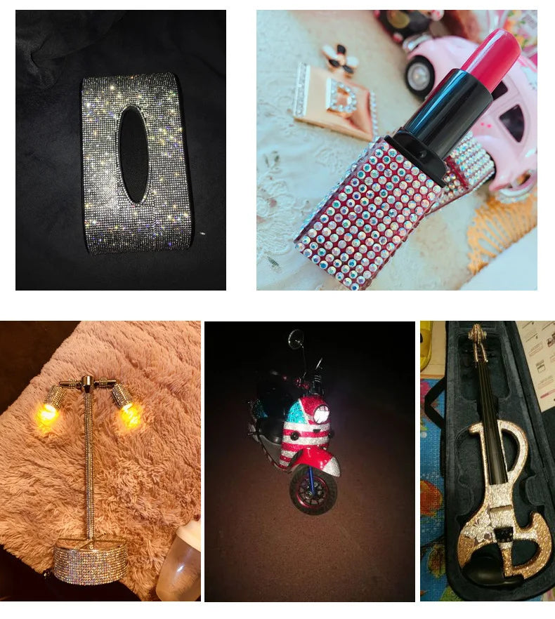 Self Adhesive Crystal Rhinestone Sticker Diamond Ribbon DIY Sticker Rhinestones Arts Crafts Car Phone Decoration Dropshipping