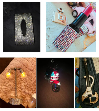 Self Adhesive Crystal Rhinestone Sticker Diamond Ribbon DIY Sticker Rhinestones Arts Crafts Car Phone Decoration Dropshipping