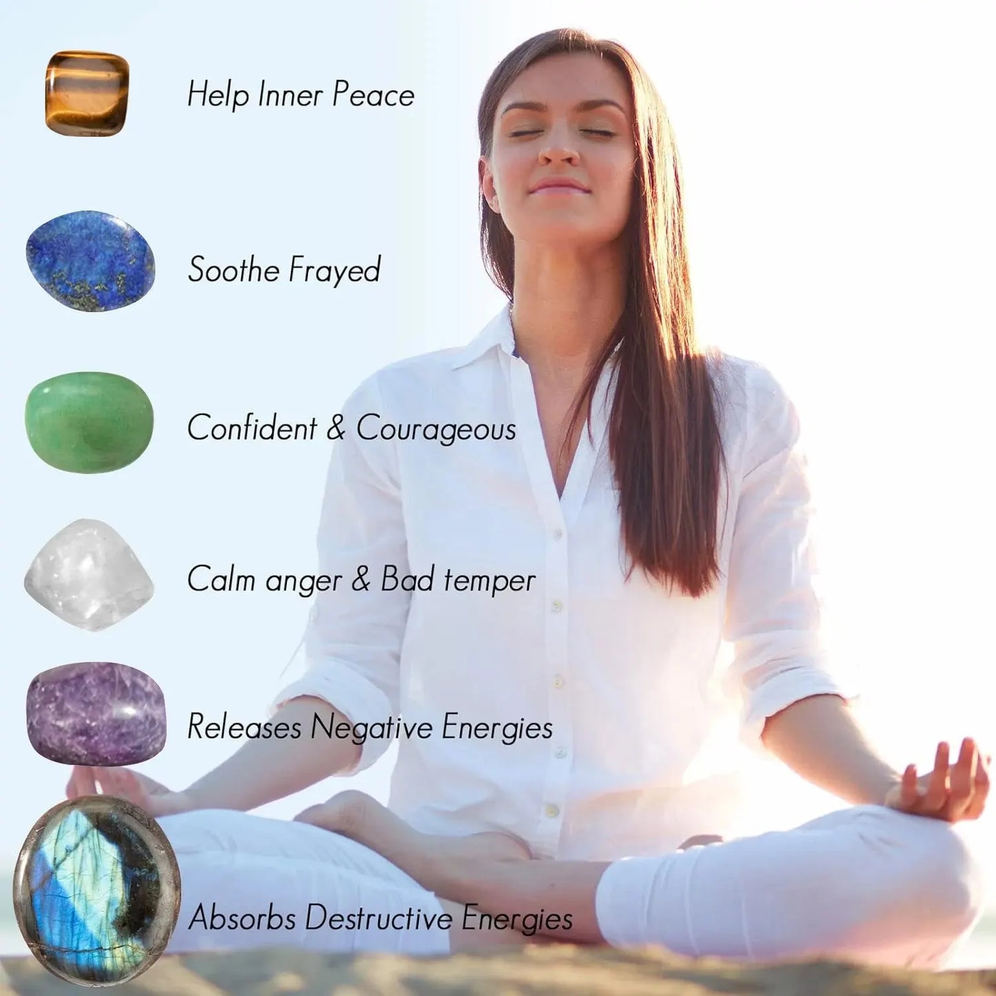 Crystals and Healing Stones Set for Abundance and Prosperity, Spiritual Crystals and Gift for Metaphysical, Witchcraft, Meditati