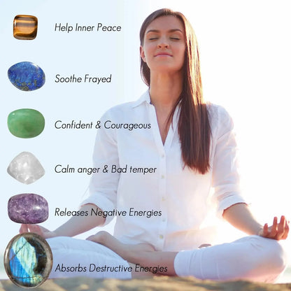 Crystals and Healing Stones Set for Abundance and Prosperity, Spiritual Crystals and Gift for Metaphysical, Witchcraft, Meditati