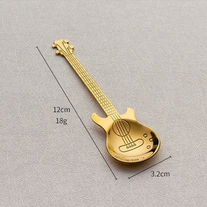 1pcs Stainless Steel Guitar Shaped Love Coffee Spoon Teaspoon Children Spoon New Beautiful 7 Colors Coffee Tea Use Kitchen Spoon